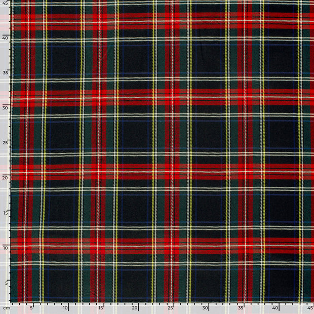 Gabardine Stretch fabric Checks Black