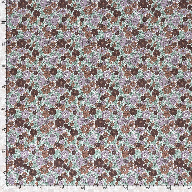 Jersey fabrik Blumen Wollweiß