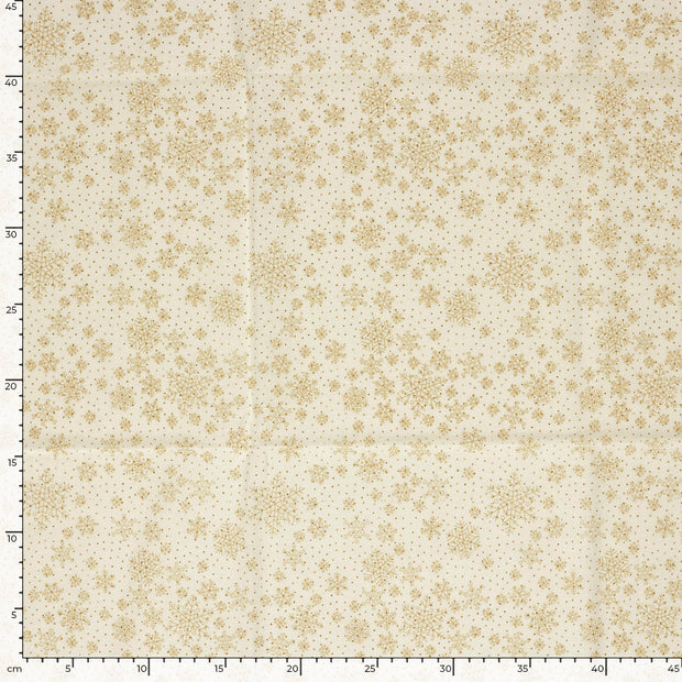 Cotton Poplin fabric Christmas Off White