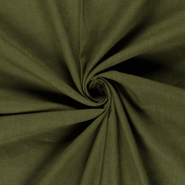 Linen fabric Khaki Green 