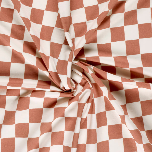 French Terry GOTS organic fabric Old Pink digital printed 