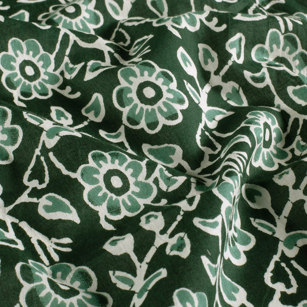 Voile tela Flores Verde oscuro