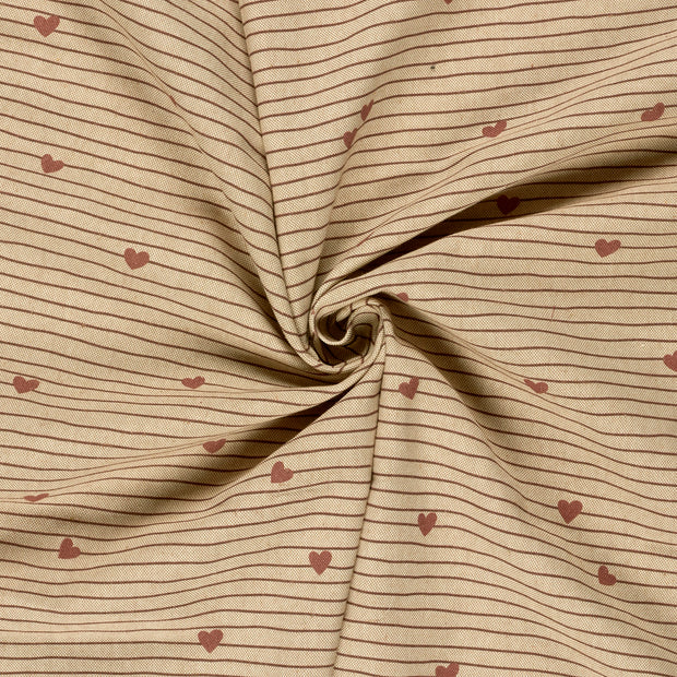 Linen Look fabric Beige digital printed 