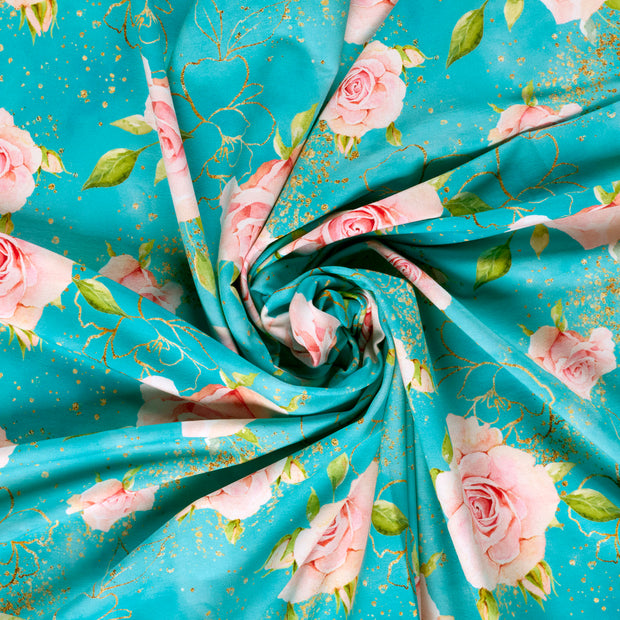 French Terry fabric Dark Mint digital printed 