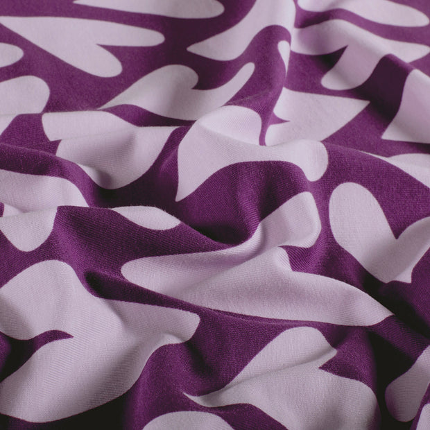 Jersey fabric Hearts Lila