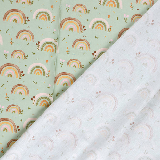 Cotton Poplin fabric Rainbow digital printed 