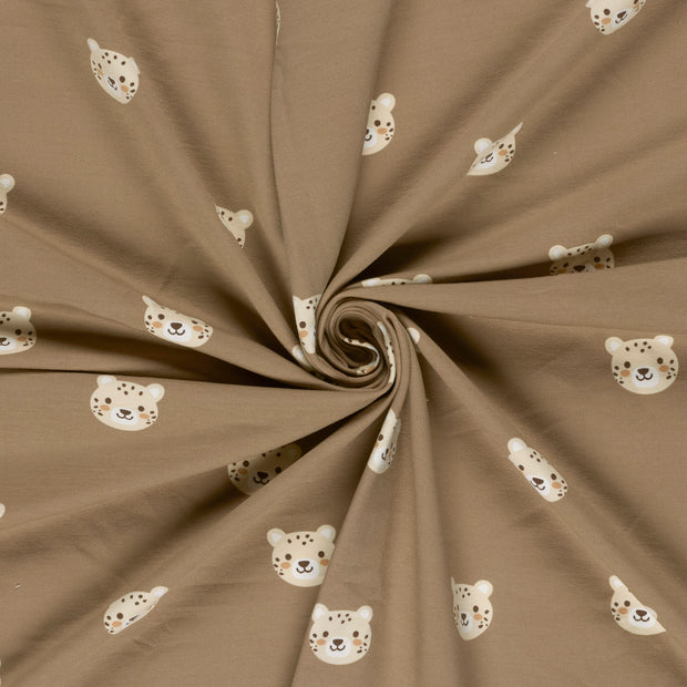 French Terry fabrik Beige bedruckt 
