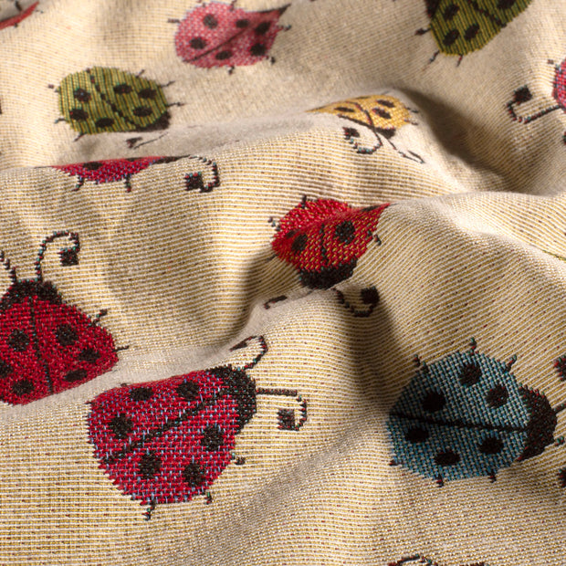 Gobelin fabric Ladybugs Beige