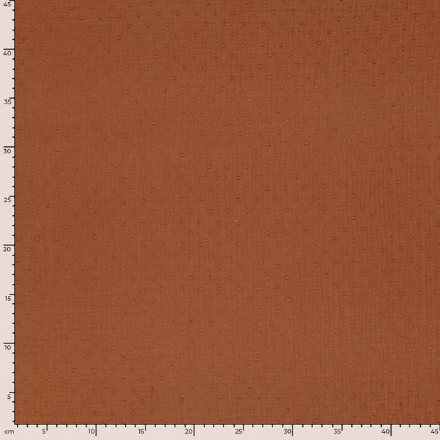 Muslin fabric Dots Redwood