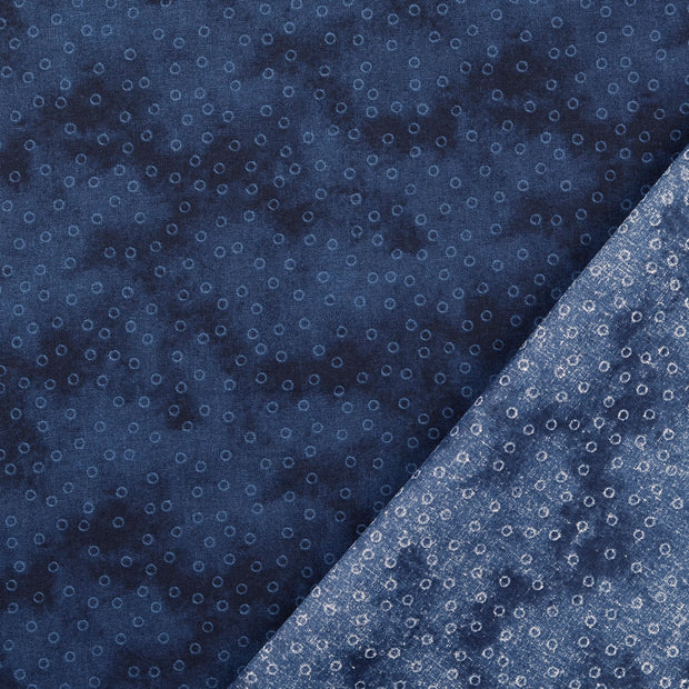 Katoen Poplin stof Marine 