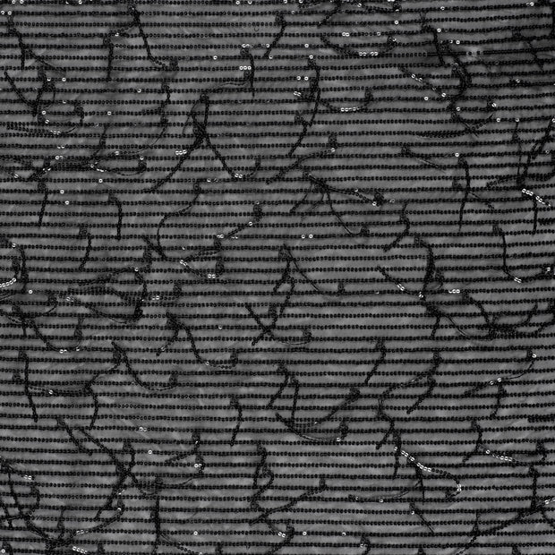 Mesh fabric Black shimmering 