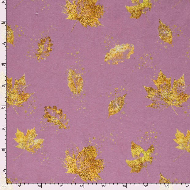 Jogging fabric Leaves Old Pink