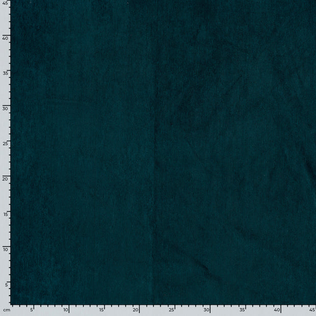 Velours Côtelé Bébé Stretch 21w tissu Unicolore Bleu Canard