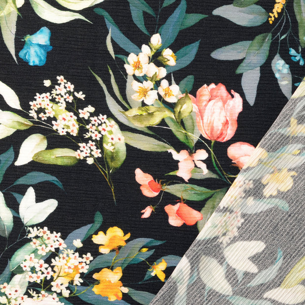 Plissé fabric Multicolor digital printed 