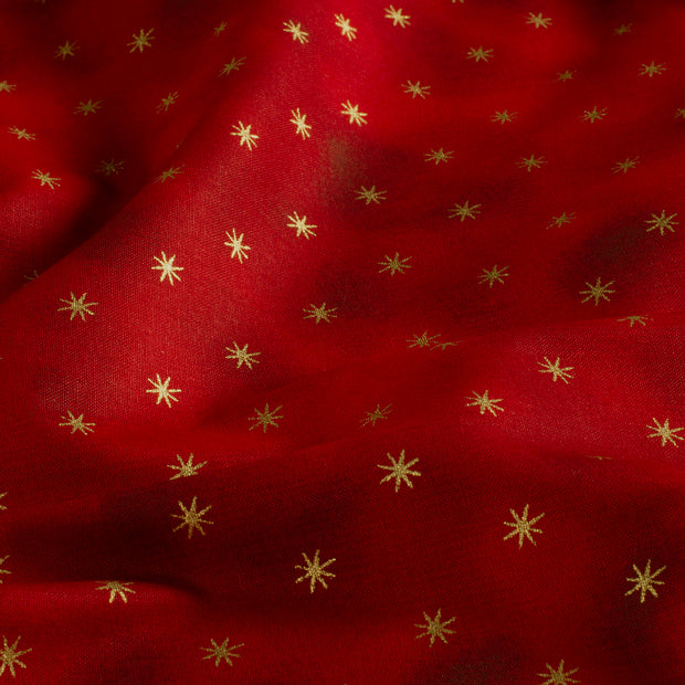 Cretonne fabric Christmas Bordeaux