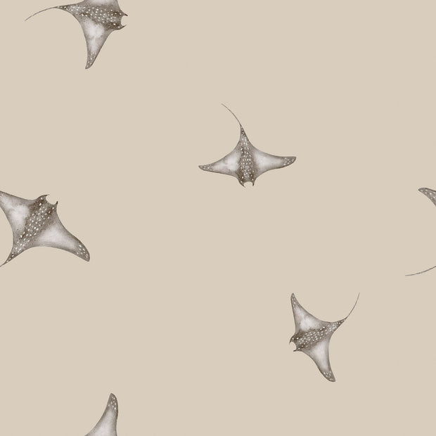 Cotton Jersey GOTS organic fabric Animals Beige