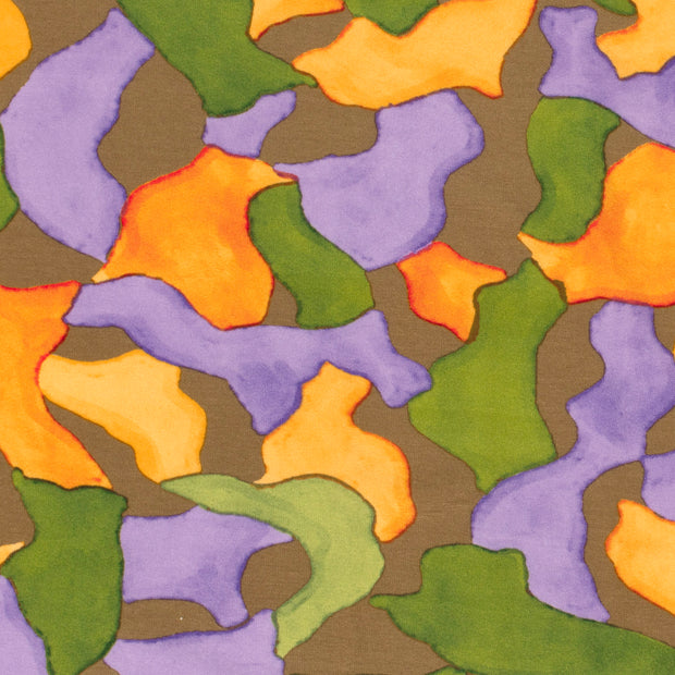 Viscose Vortex Jersey fabric Abstract Lime Green