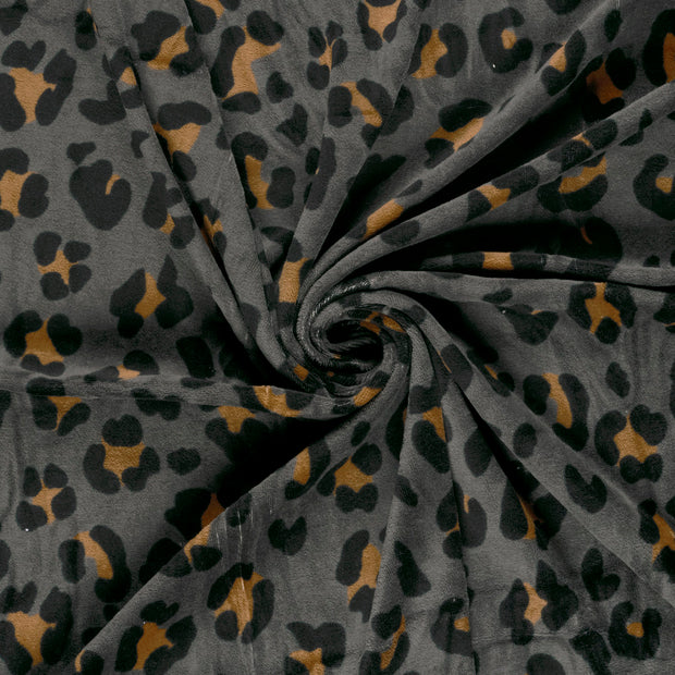 Nicky velours fabric Dark Grey 