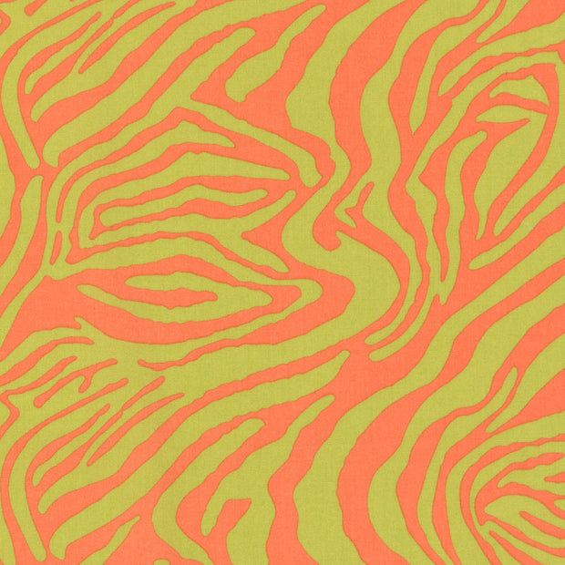 Cotton Satin fabric Stripes Lime Green
