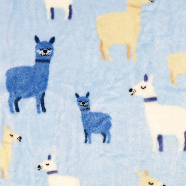 Fleece fabric Lama Sky Blue