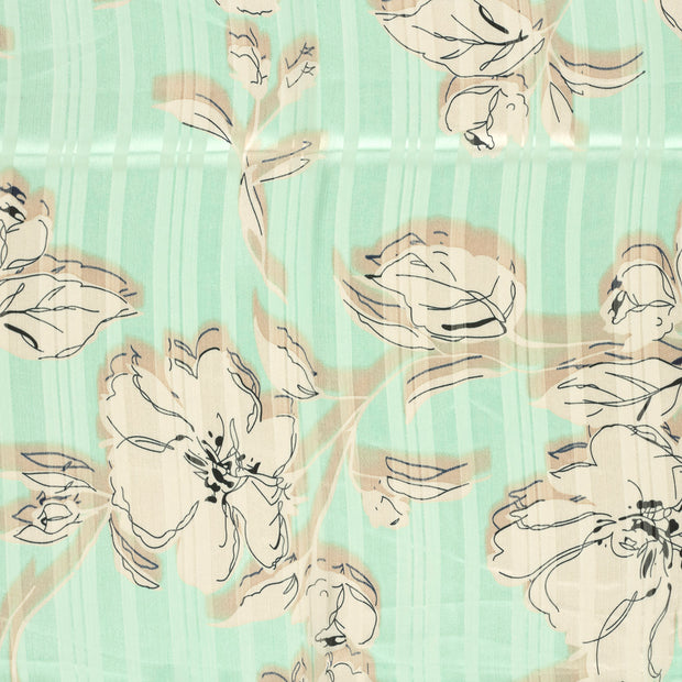 Chiffon fabric Mint semi-transparent 
