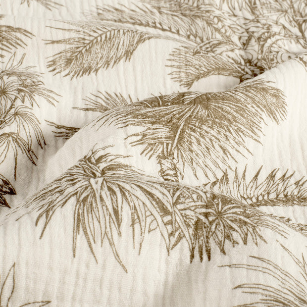 Muslin fabric Palmtrees Off White