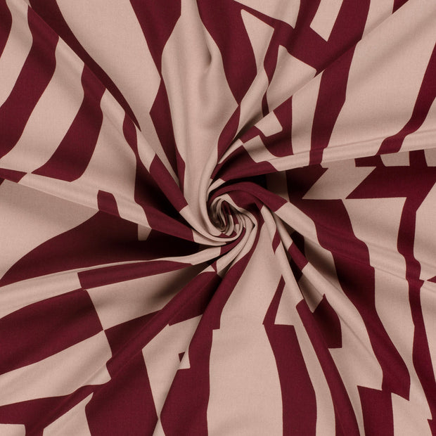 Viscose Poplin fabric Bordeaux printed 