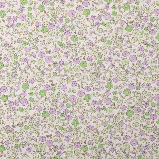 French Terry fabric Flowers Green