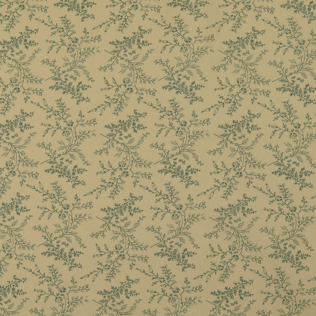 Cotton Poplin fabric Flowers Mint