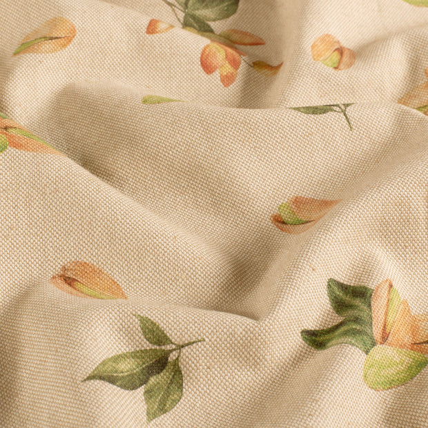 Linen Look fabric Leaves Beige