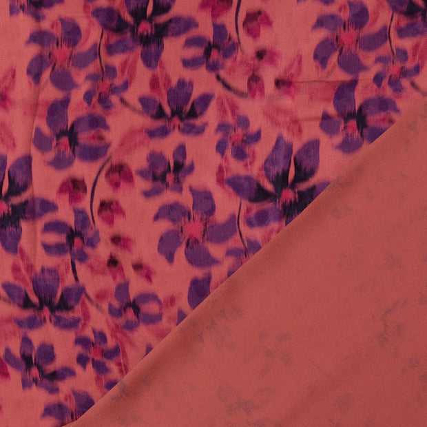 Viscose Poplin fabric Red digital printed 