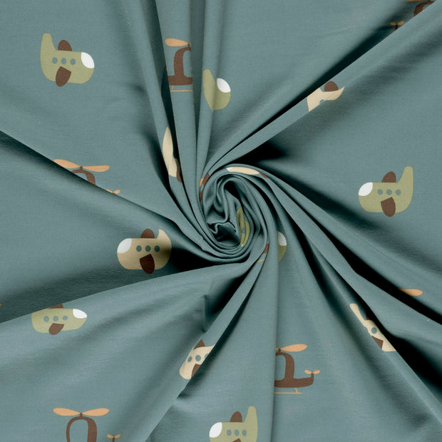 French Terry fabric Indigo printed 