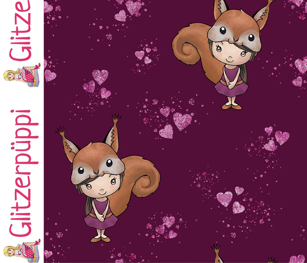 French Terry fabric Hearts 