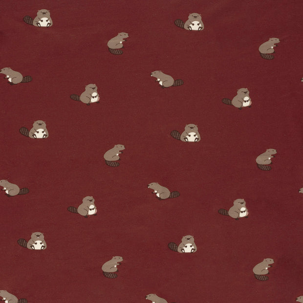 French Terry fabric Dark Red 