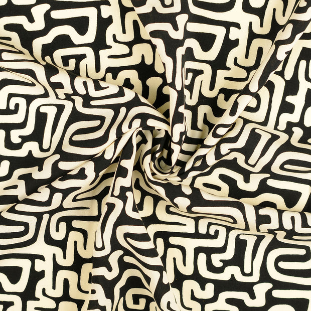 Viscosa Poplin tela Negro 