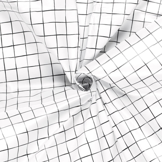 Coated Tablecloth fabric Off White printed 