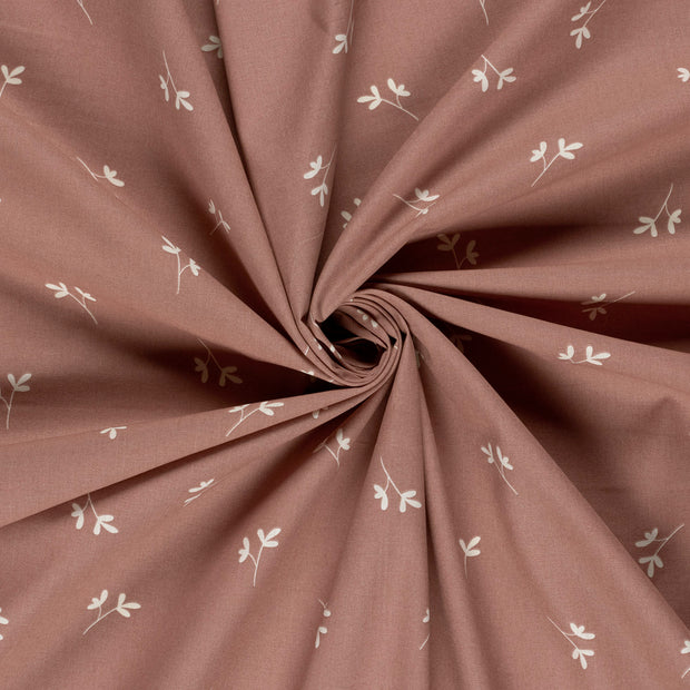 Cotton Poplin fabric Light Mauve printed 