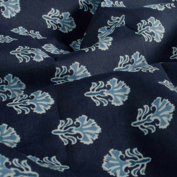 Voile fabrik Abstrakt Indigoblau