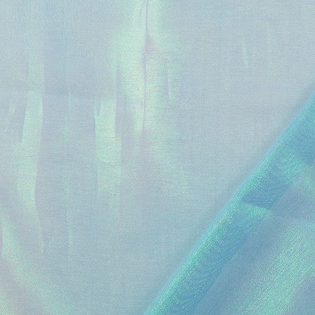 Organza fabric Turquoise glitter print 