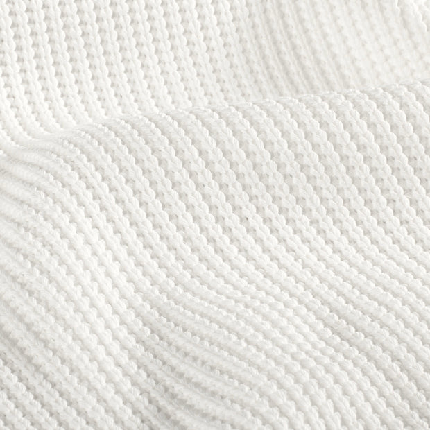Heavy Knit fabrik Kabelstoff Wollweiß