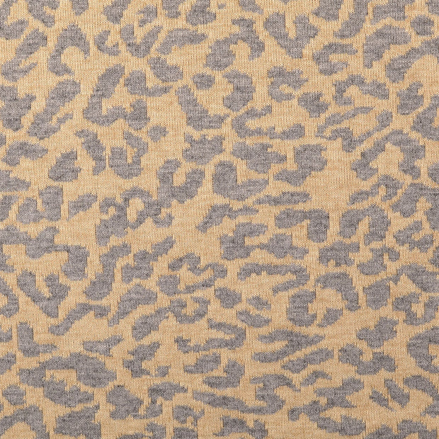 Heavy Knit fabric Leopards Grey