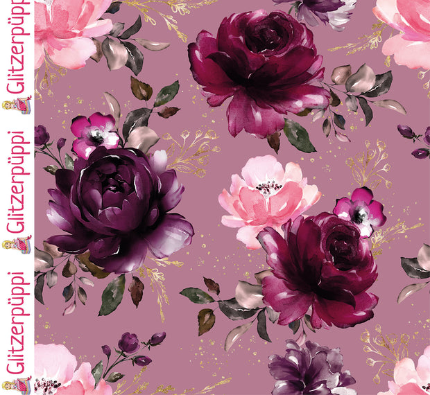 Jogging fabric Roses Old Pink