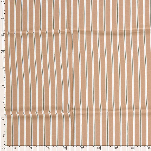 Viscose Nylon Crepe fabric Stripes Camel