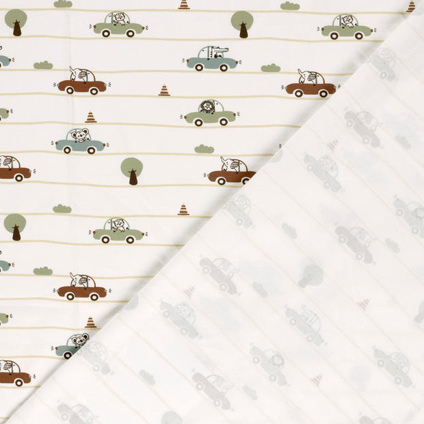 Jersey fabric Cars printed 