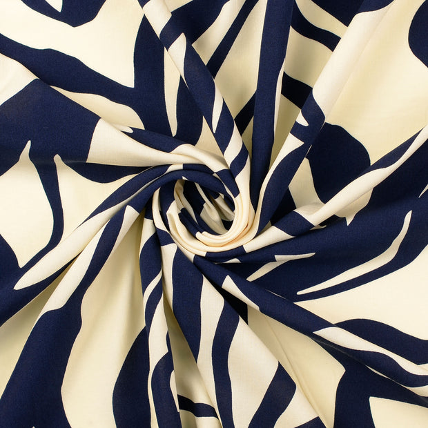 Viscose Poplin stof Marine 