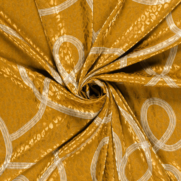Satin Jacquard fabric Oker printed 