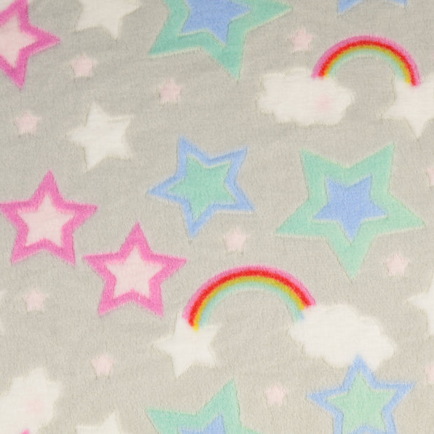 Fleece fabric Stars Grey