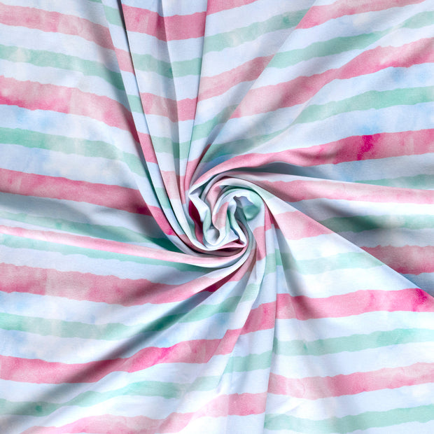 French Terry fabric Baby Blue brushed and digital printed 