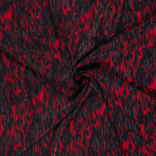 Satin Velvet fabric Dark Red printed 