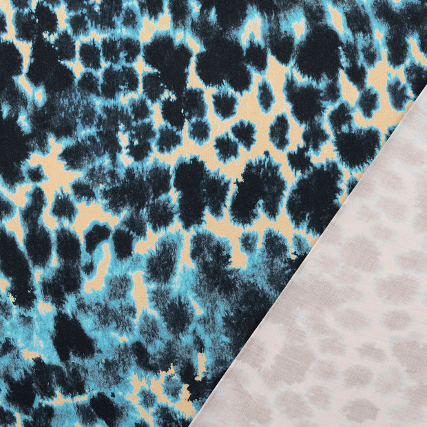 Viscose Satin fabric Turquoise digital printed 